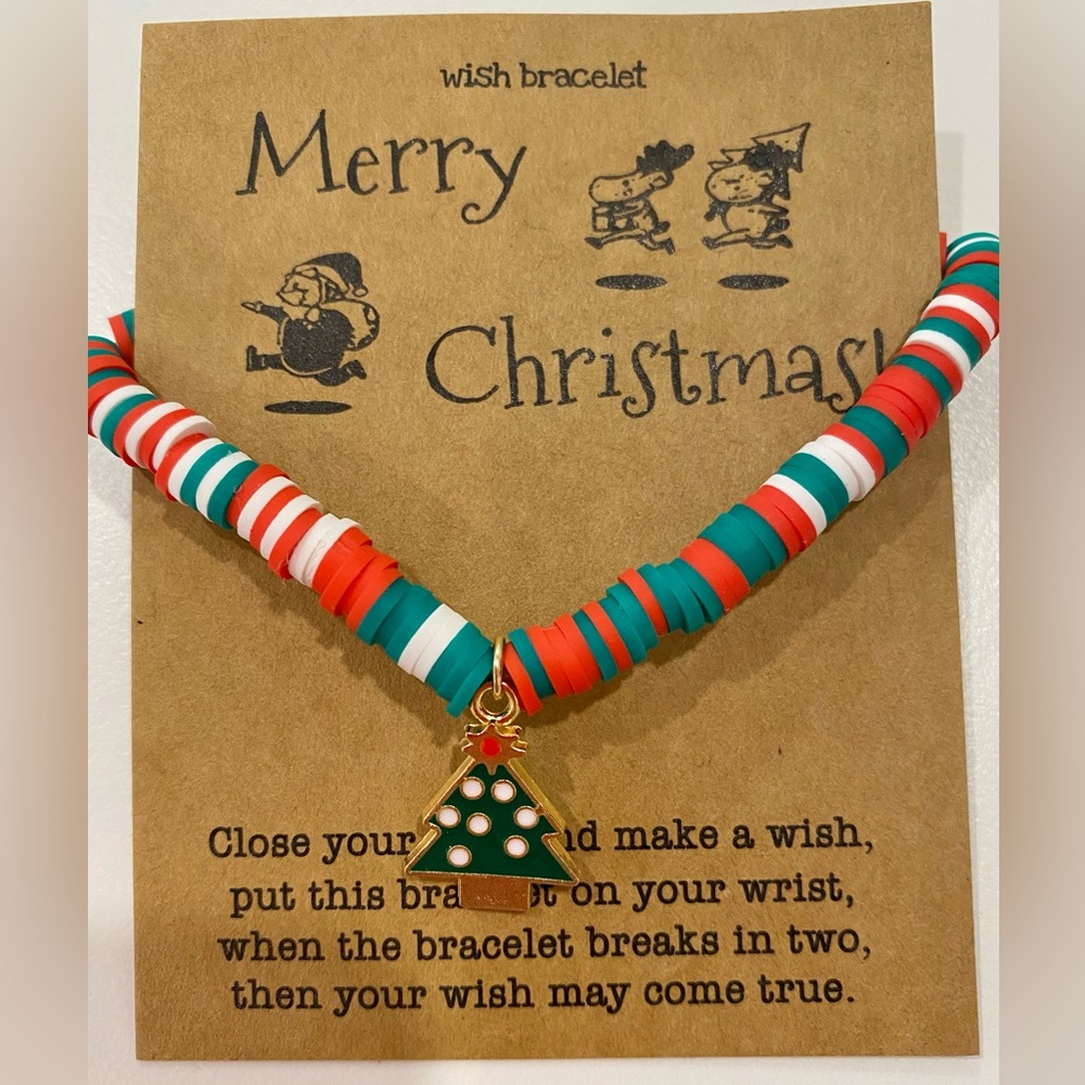Festive Christmas Bracelet with Tree Charm